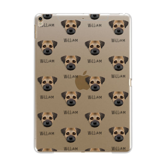 Border Terrier Icon with Name Apple iPad Gold Case