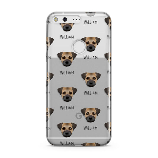 Border Terrier Icon with Name Google Pixel Case