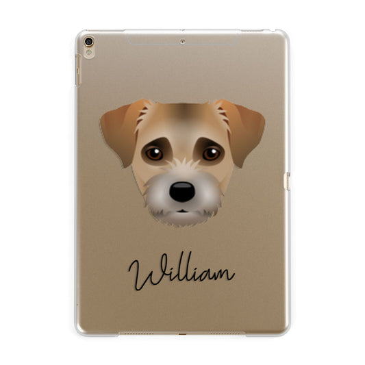 Border Terrier Personalised Apple iPad Gold Case