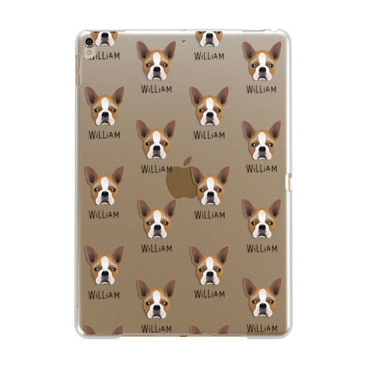 Boston Terrier Icon with Name Apple iPad Gold Case