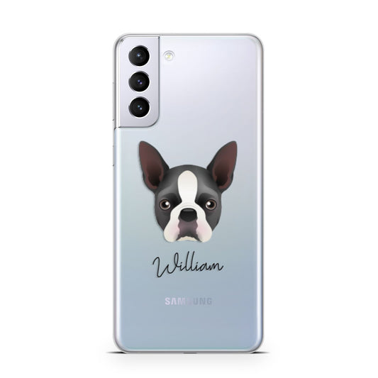Boston Terrier Personalised Samsung S21 Plus Phone Case