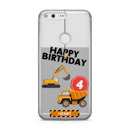 Boys Birthday Diggers Personalised Google Pixel Case