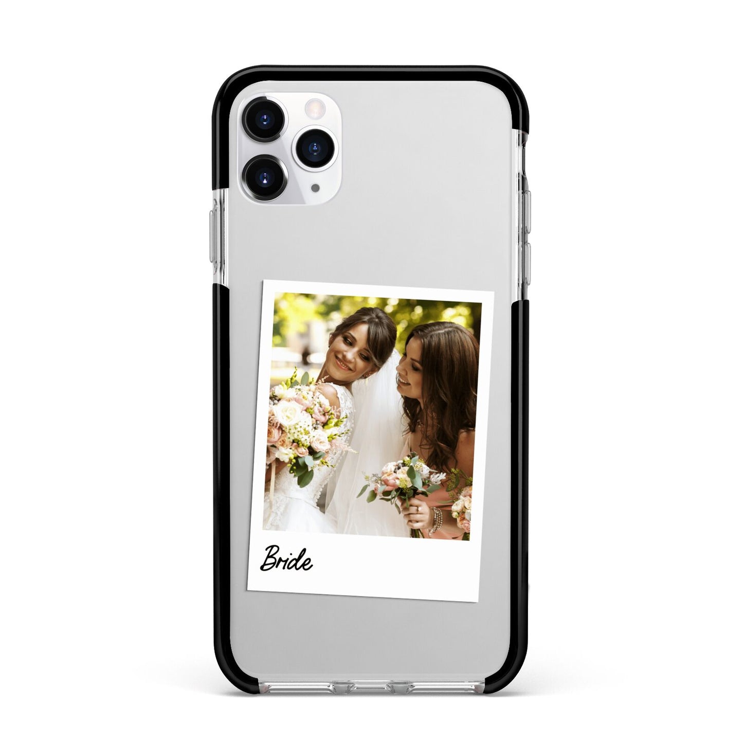Bridal Photo Apple iPhone 11 Pro Max in Silver with Black Impact Case