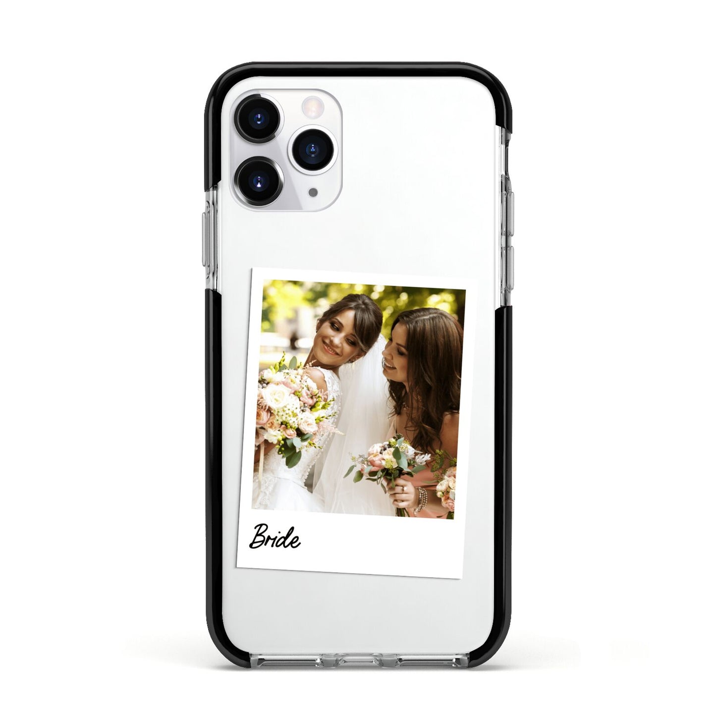 Bridal Photo Apple iPhone 11 Pro in Silver with Black Impact Case