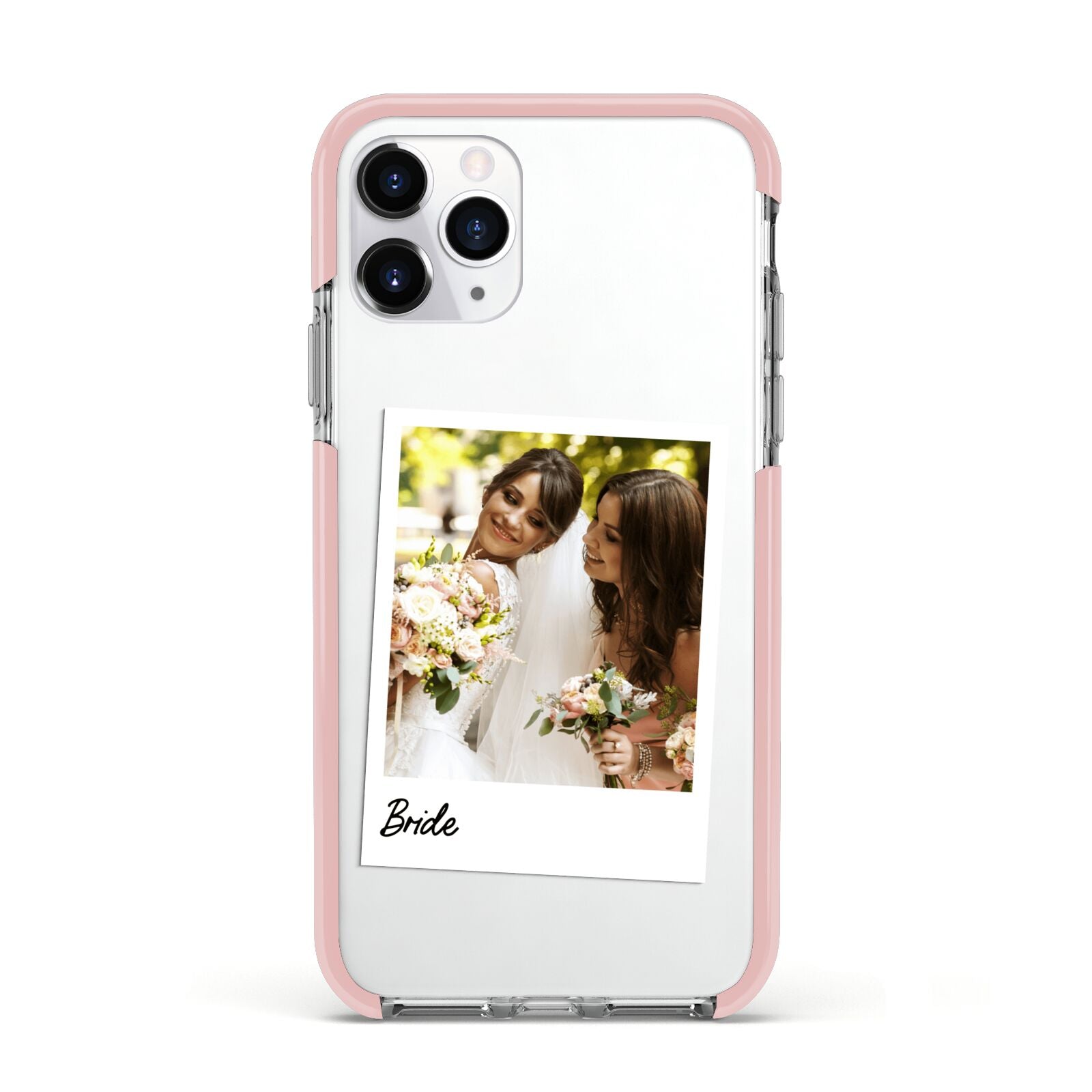 Bridal Photo Apple iPhone 11 Pro in Silver with Pink Impact Case