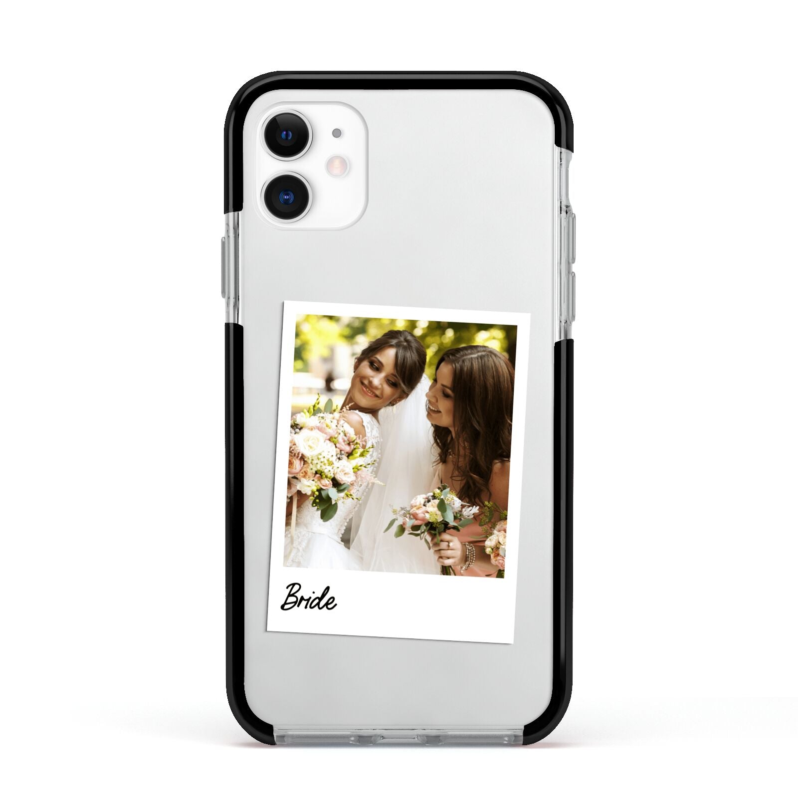 Bridal Photo Apple iPhone 11 in White with Black Impact Case