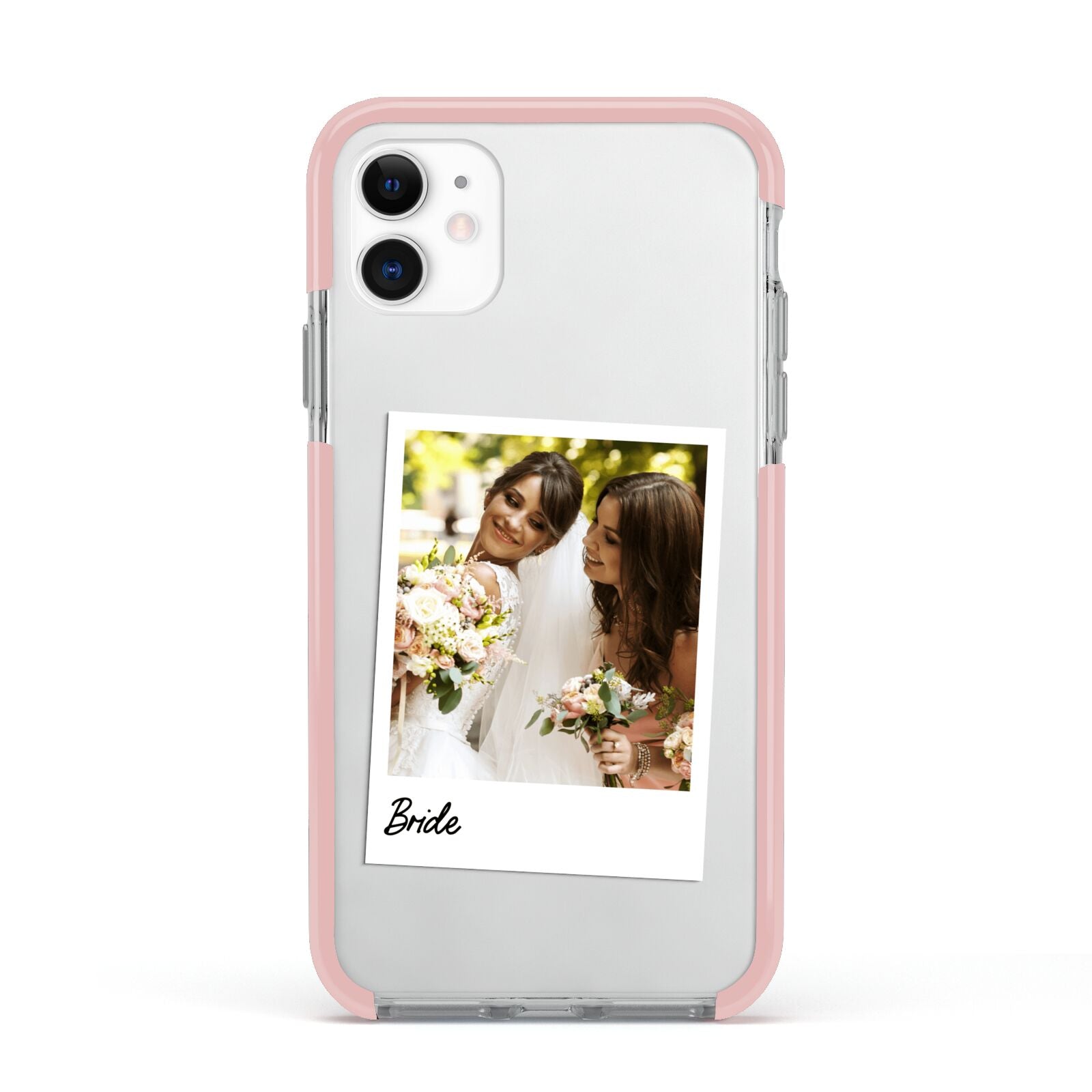 Bridal Photo Apple iPhone 11 in White with Pink Impact Case