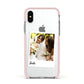Bridal Photo Apple iPhone Xs Impact Case Pink Edge on Silver Phone