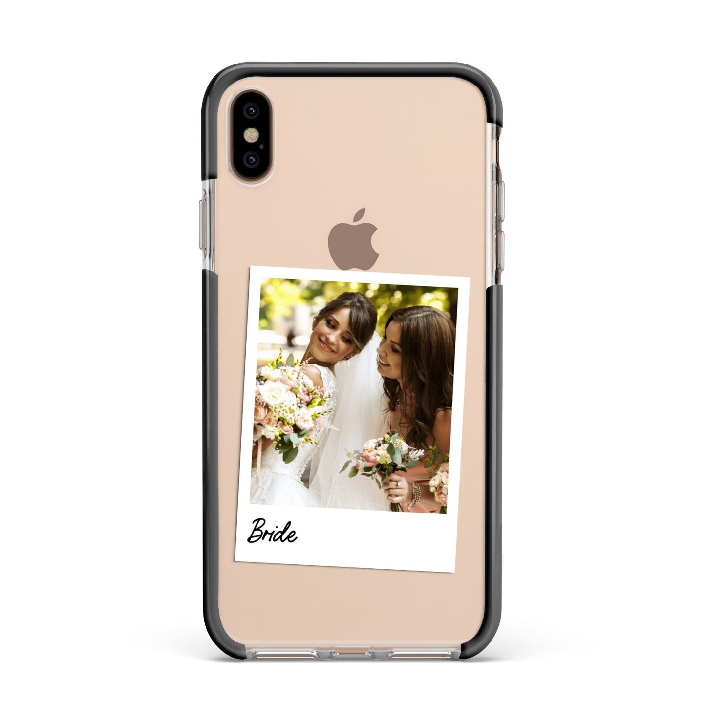Bridal Photo Apple iPhone Xs Max Impact Case Black Edge on Gold Phone