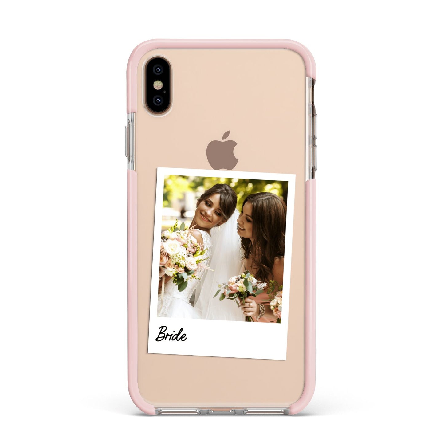 Bridal Photo Apple iPhone Xs Max Impact Case Pink Edge on Gold Phone