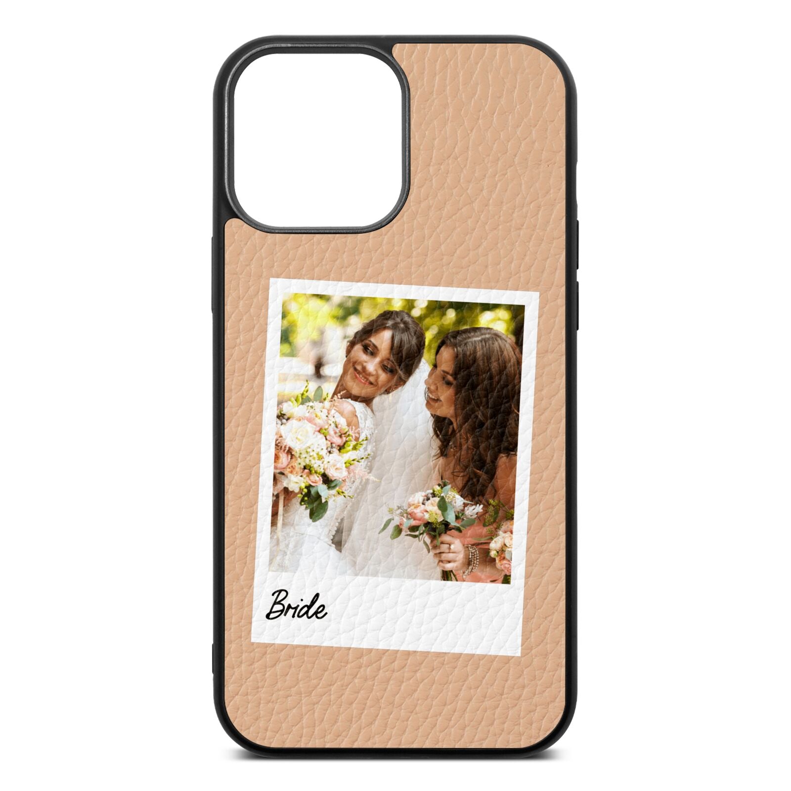 Bridal Photo Nude Pebble Leather iPhone 13 Pro Max Case