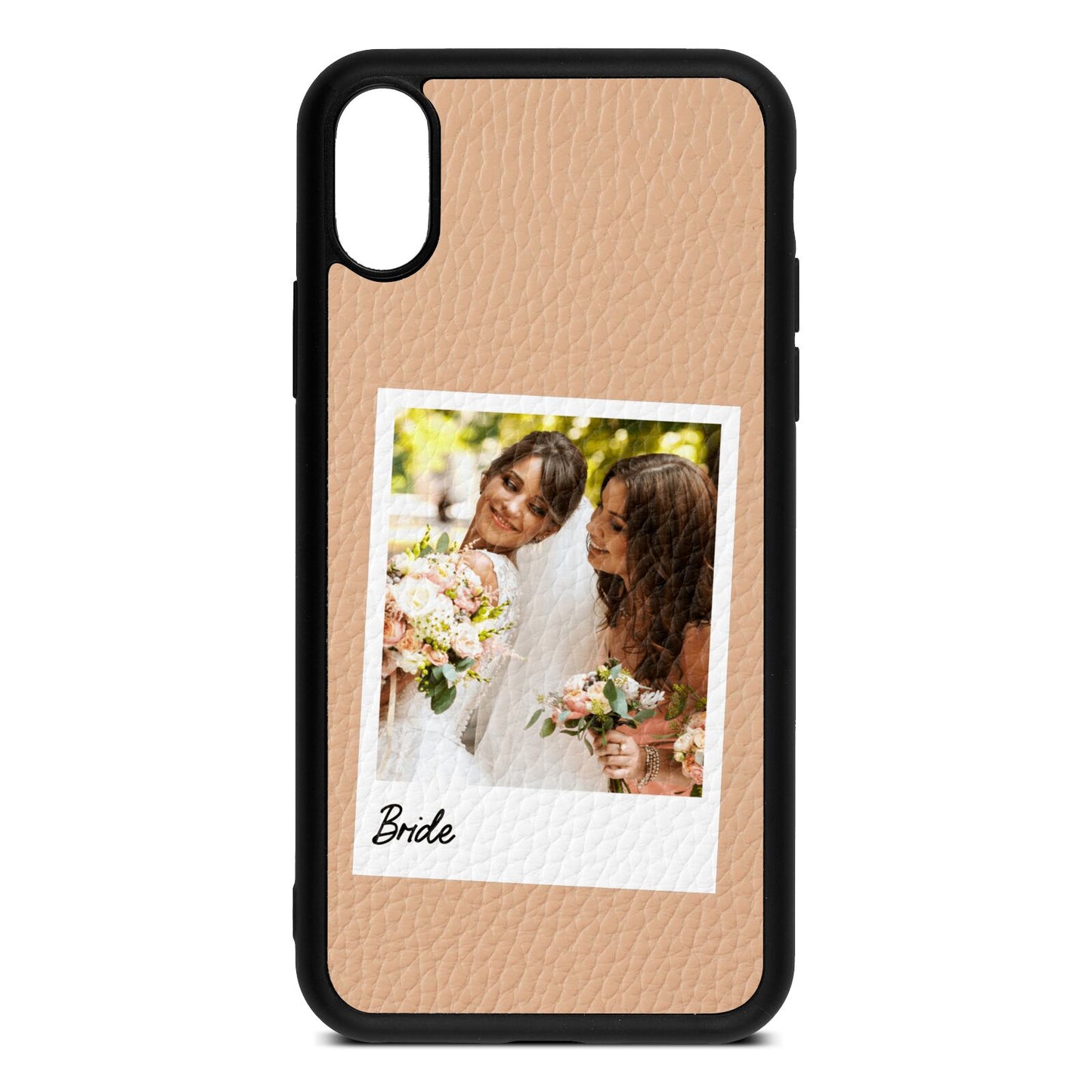 Bridal Photo Nude Pebble Leather iPhone Xs Case