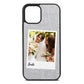 Bridal Photo Silver Pebble Leather iPhone 12 Case