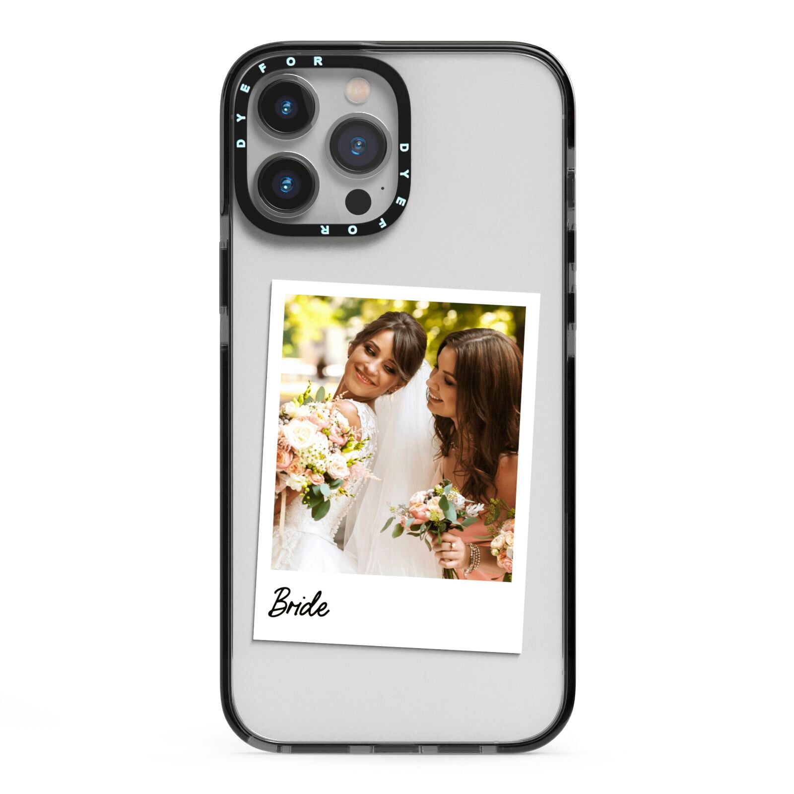 Bridal Photo iPhone 13 Pro Max Black Impact Case on Silver phone