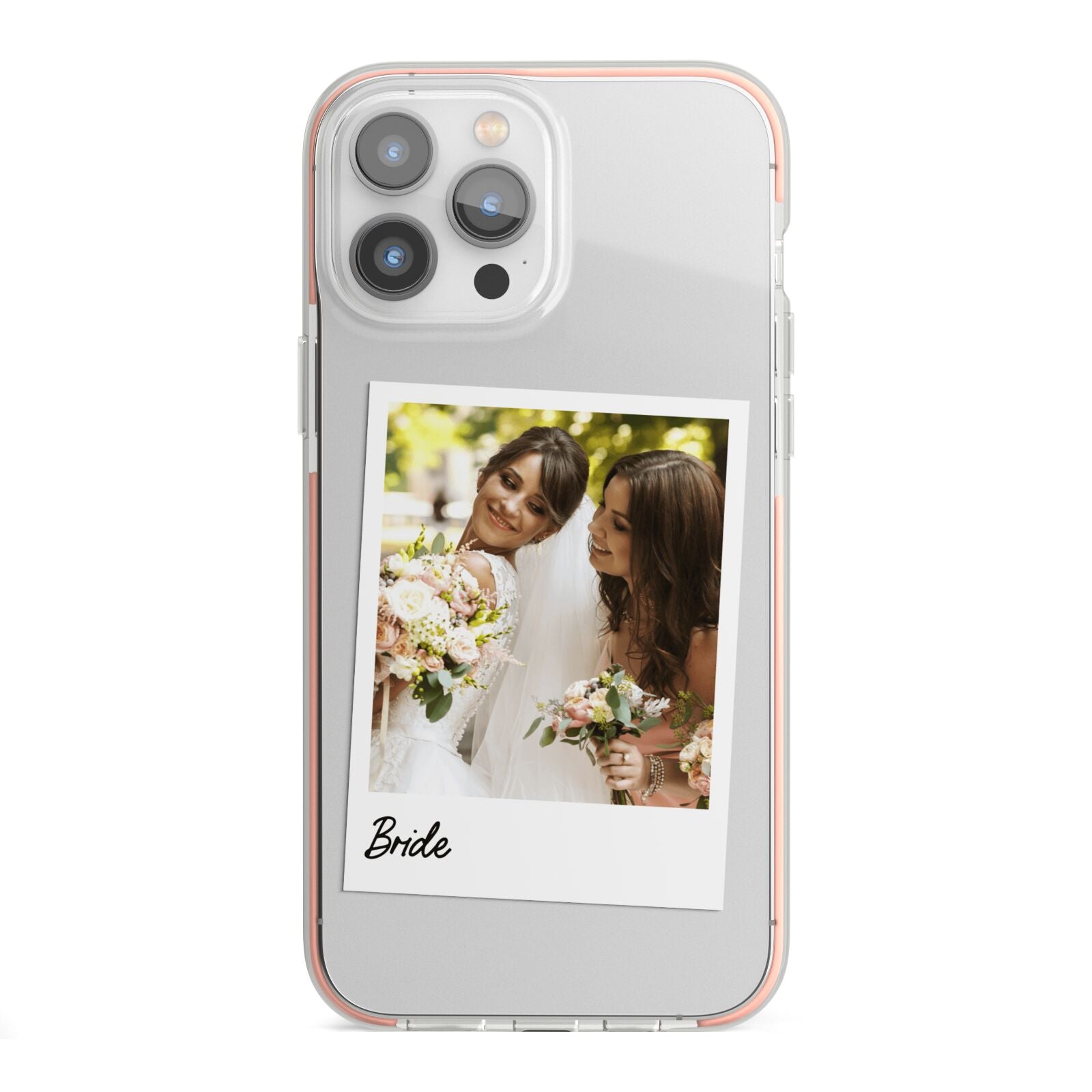Bridal Photo iPhone 13 Pro Max TPU Impact Case with Pink Edges