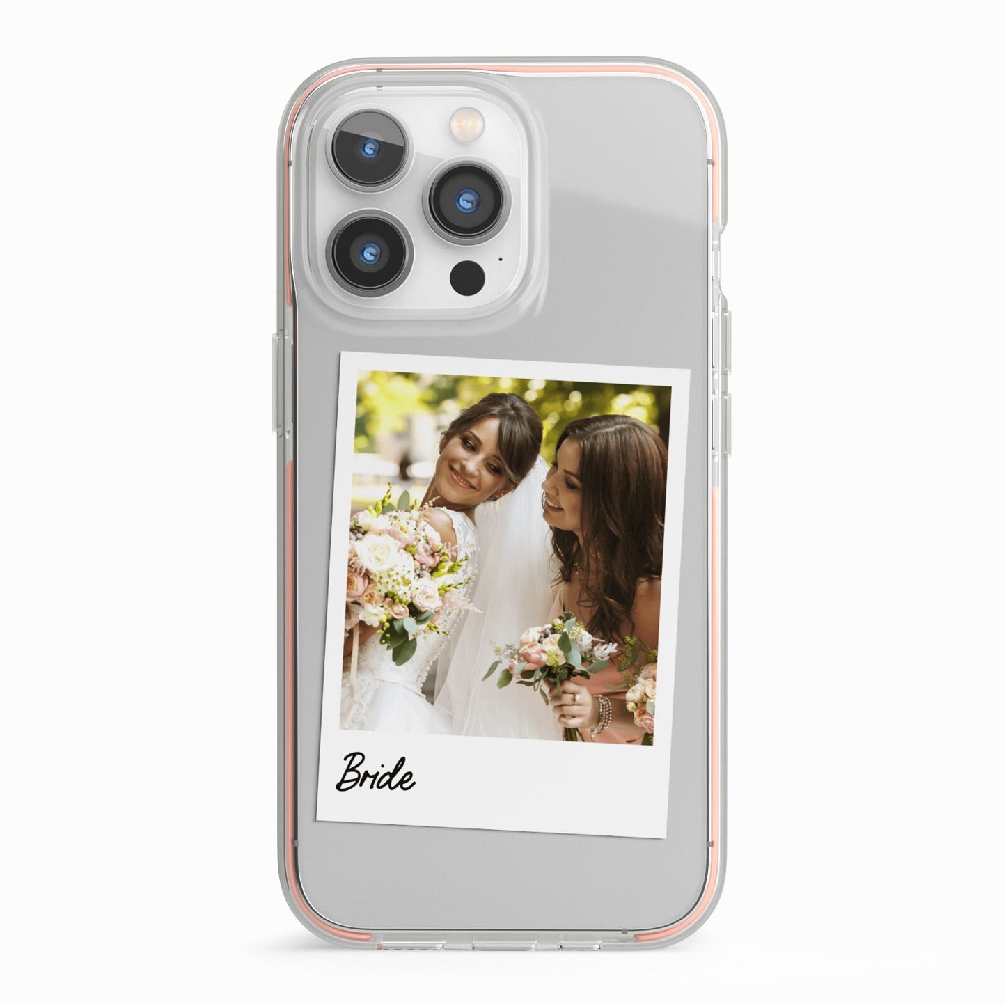 Bridal Photo iPhone 13 Pro TPU Impact Case with Pink Edges