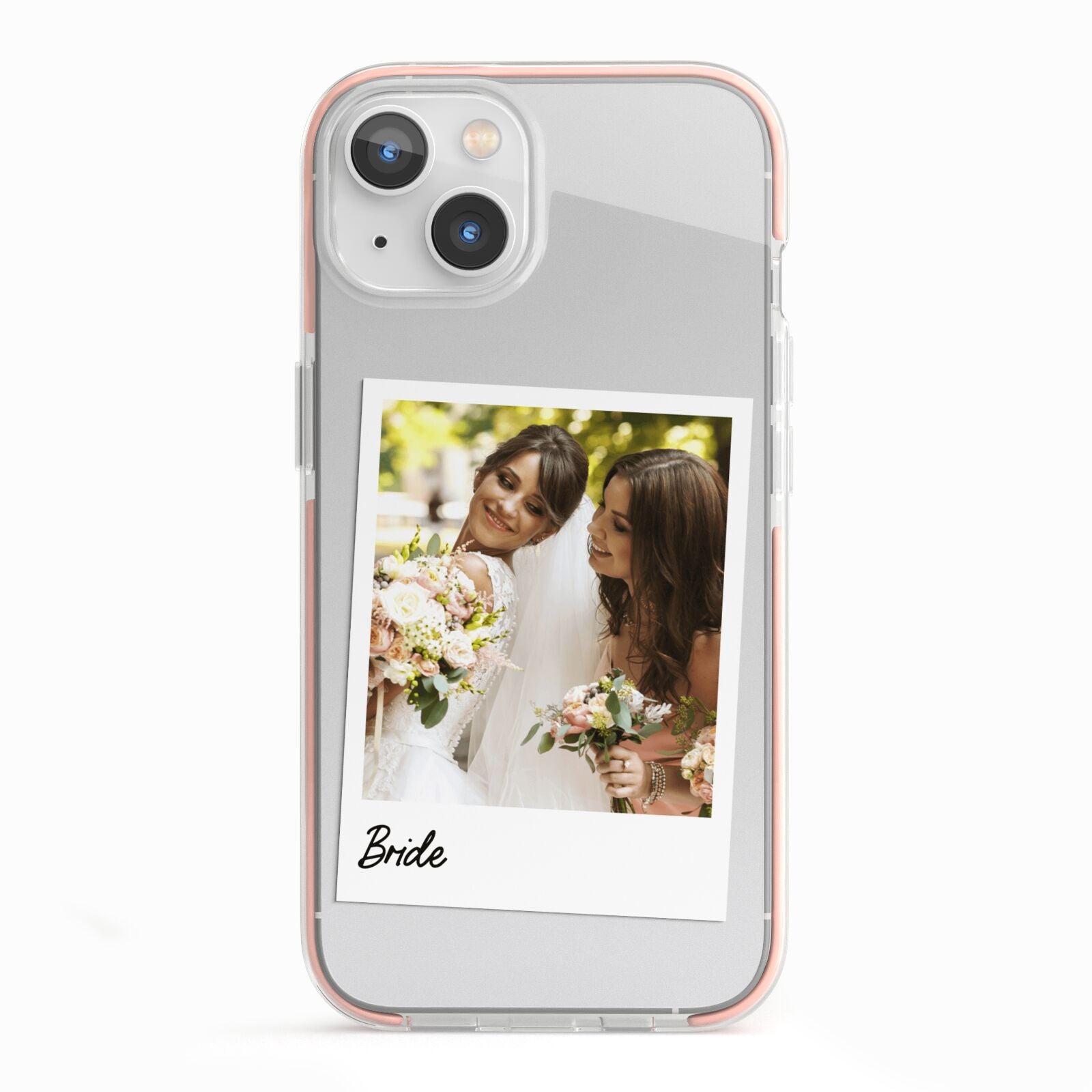 Bridal Photo iPhone 13 TPU Impact Case with Pink Edges