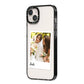 Bridal Photo iPhone 14 Plus Black Impact Case Side Angle on Silver phone