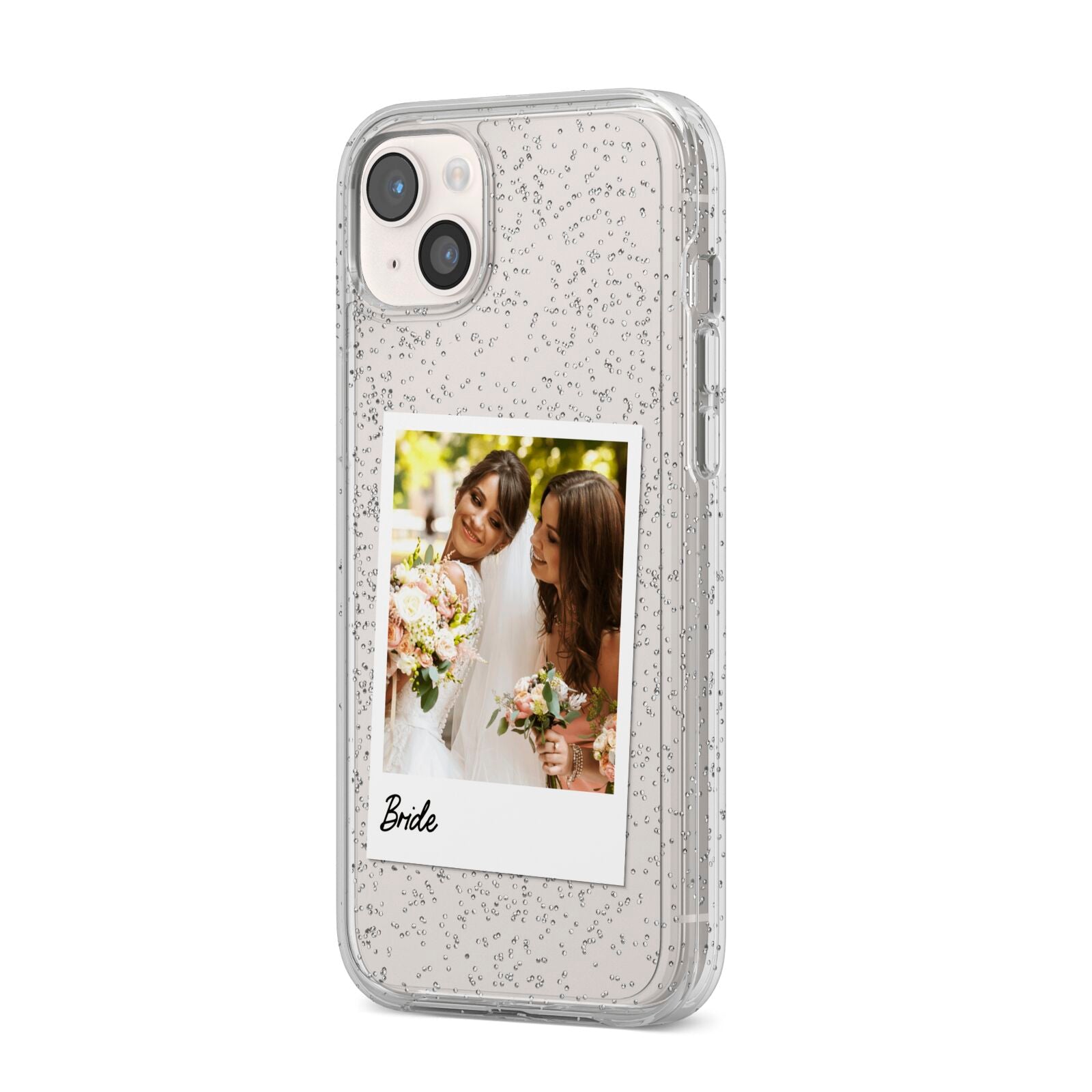 Bridal Photo iPhone 14 Plus Glitter Tough Case Starlight Angled Image