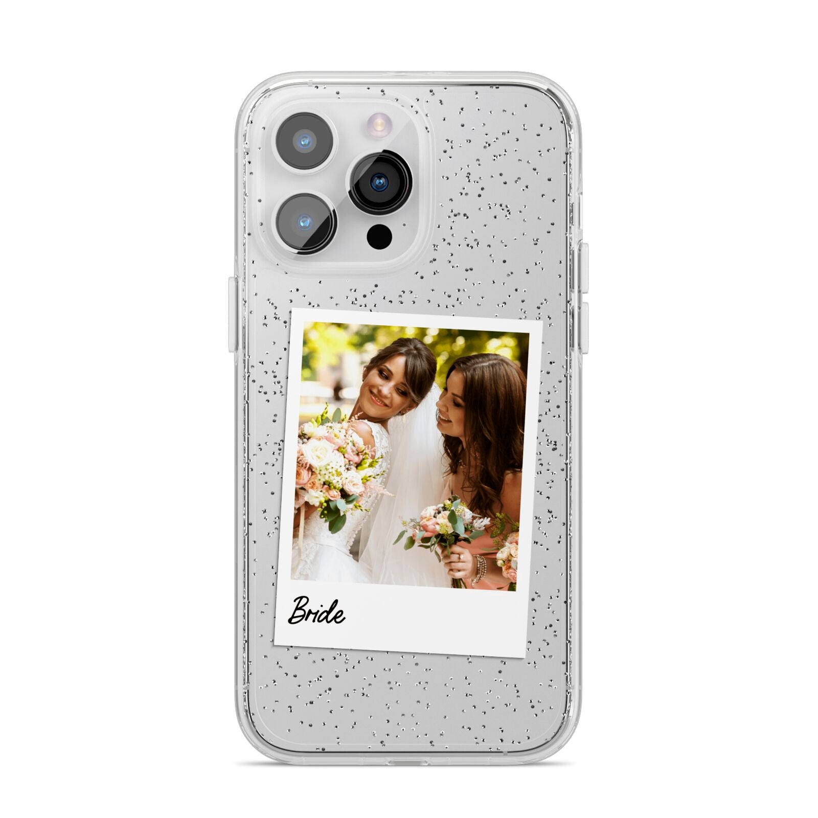Bridal Photo iPhone 14 Pro Max Glitter Tough Case Silver