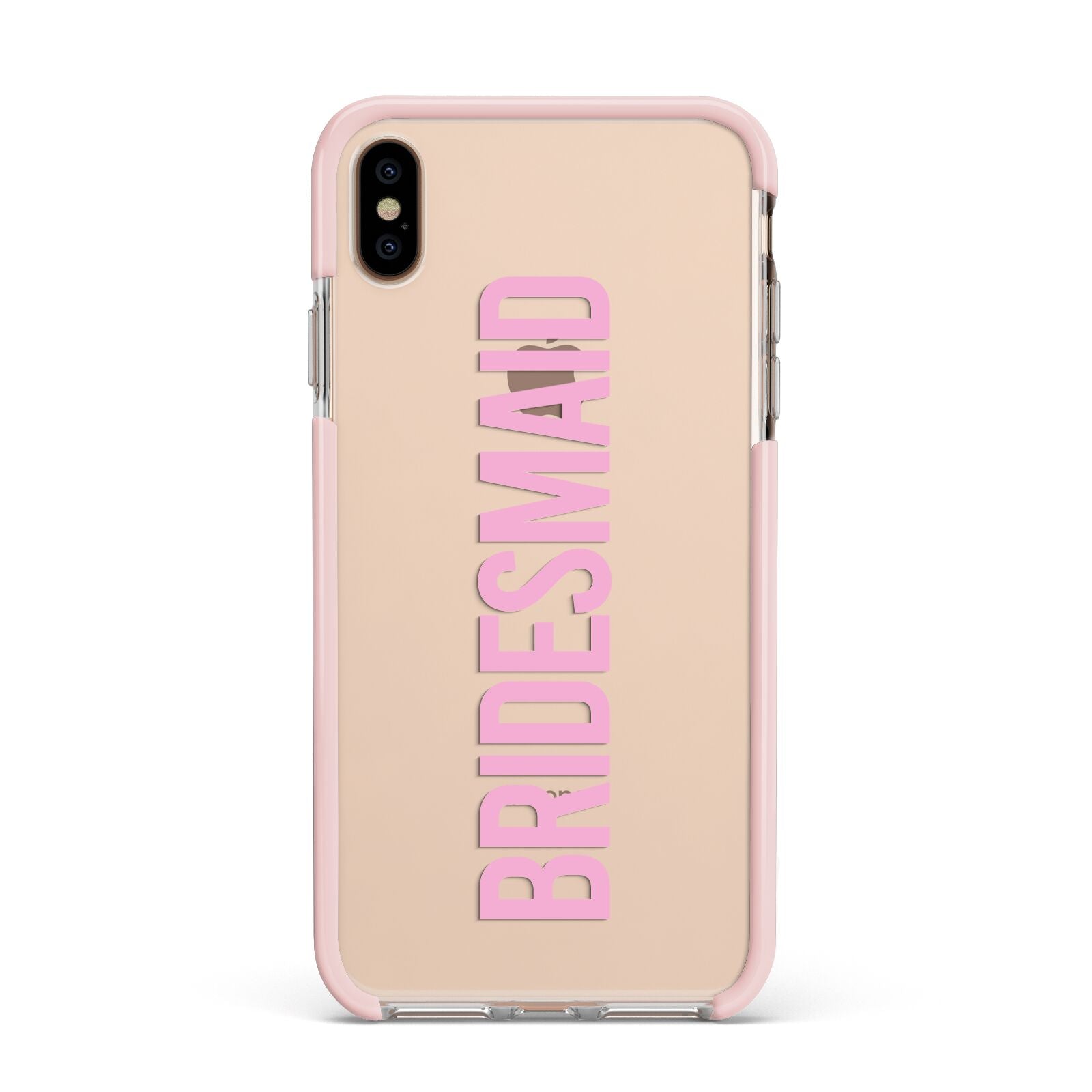 Bridesmaid Apple iPhone Xs Max Impact Case Pink Edge on Gold Phone