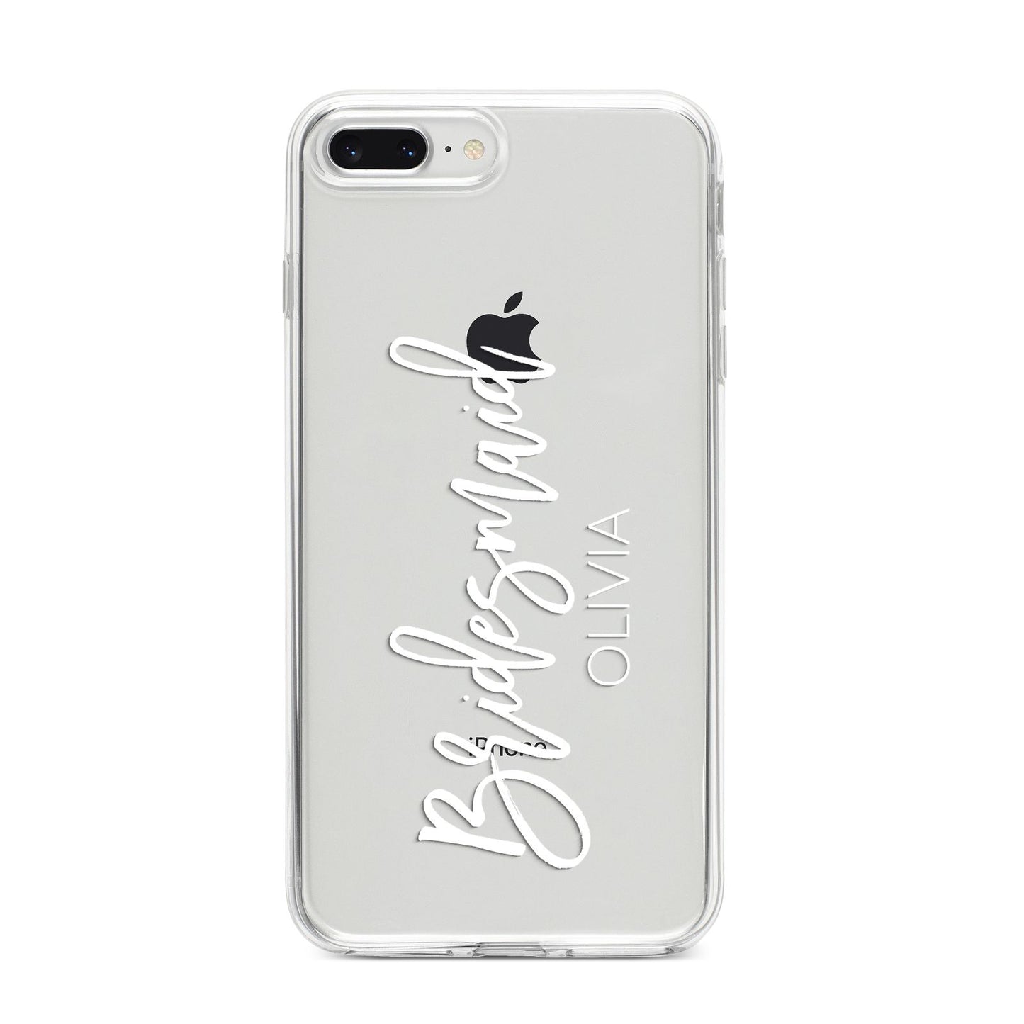 Bridesmaid Personalised iPhone 8 Plus Bumper Case on Silver iPhone