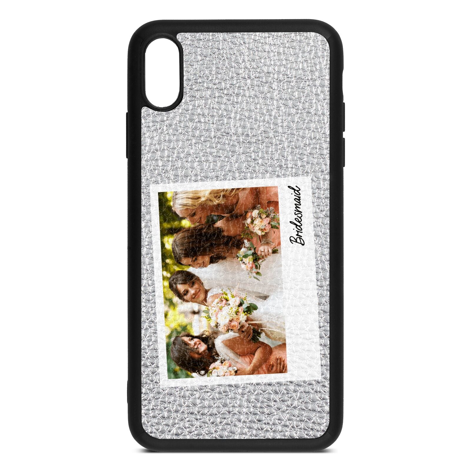 Bridesmaid Photo Silver Pebble Leather iPhone Xs Max Case