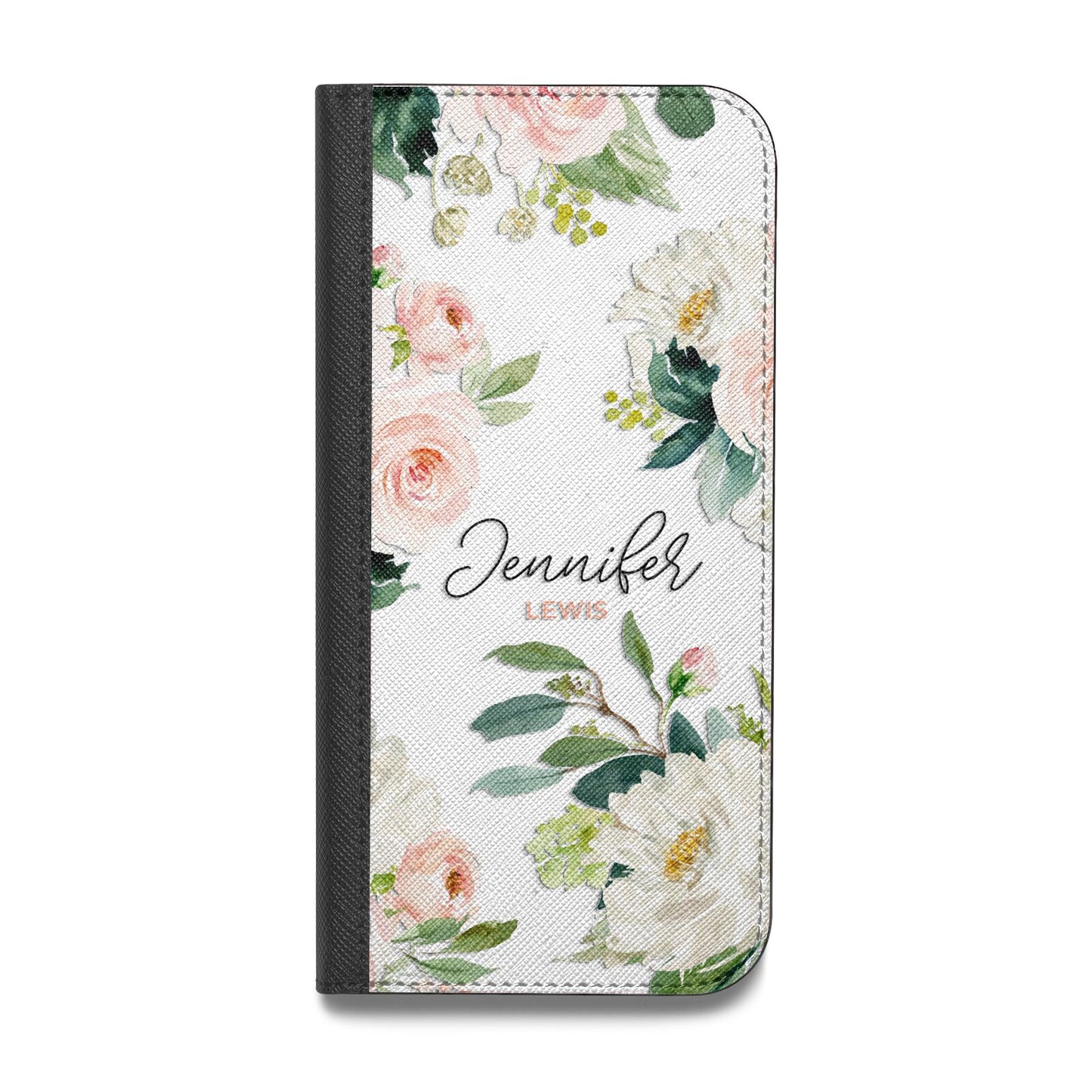 Bunches of Roses Personalised Names Vegan Leather Flip Samsung Case