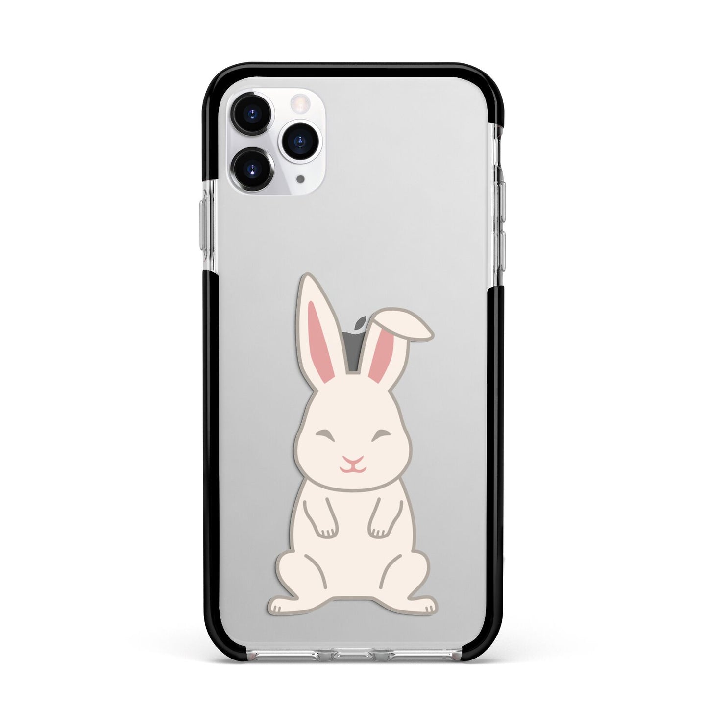 Bunny Apple iPhone 11 Pro Max in Silver with Black Impact Case
