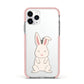 Bunny Apple iPhone 11 Pro in Silver with Pink Impact Case