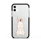 Bunny Apple iPhone 11 in White with Black Impact Case