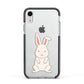 Bunny Apple iPhone XR Impact Case Black Edge on Silver Phone
