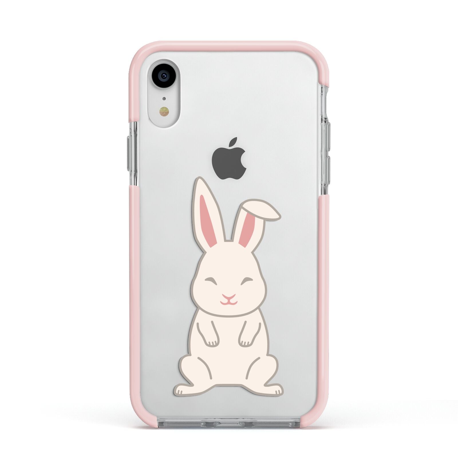 Bunny Apple iPhone XR Impact Case Pink Edge on Silver Phone