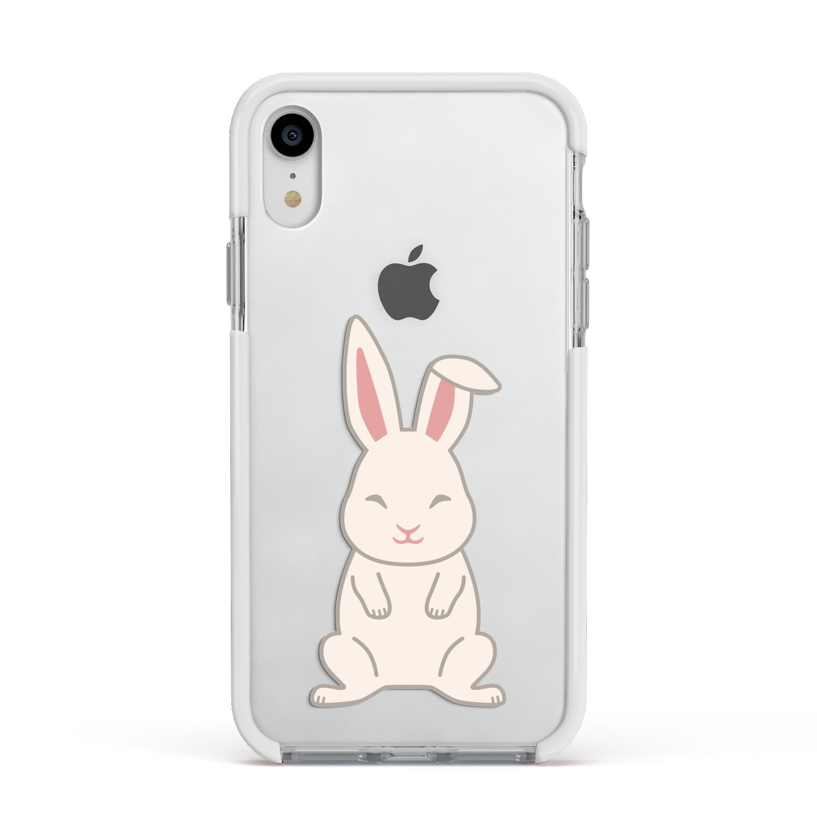 Bunny Apple iPhone XR Impact Case White Edge on Silver Phone