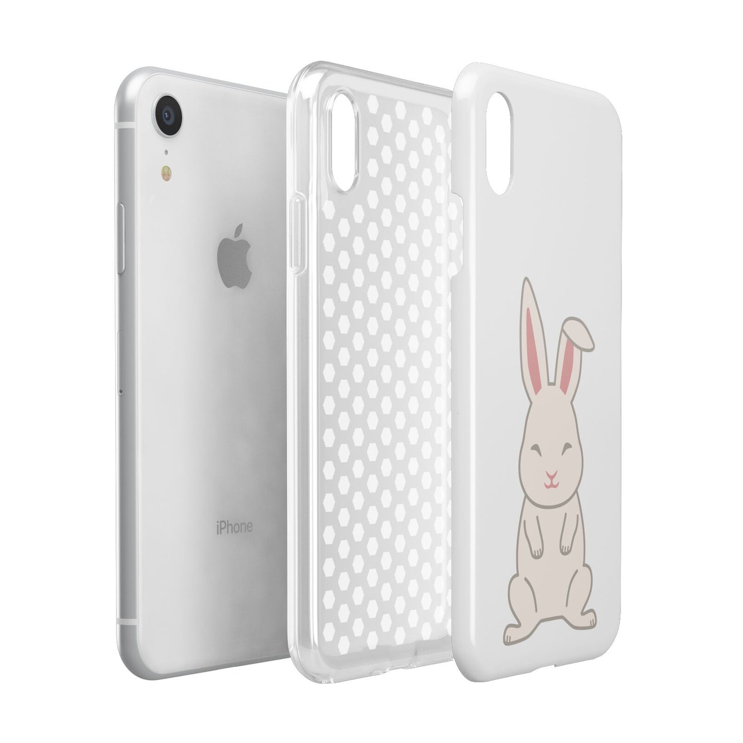 Bunny Apple iPhone XR White 3D Tough Case Expanded view