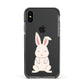 Bunny Apple iPhone Xs Impact Case Black Edge on Black Phone