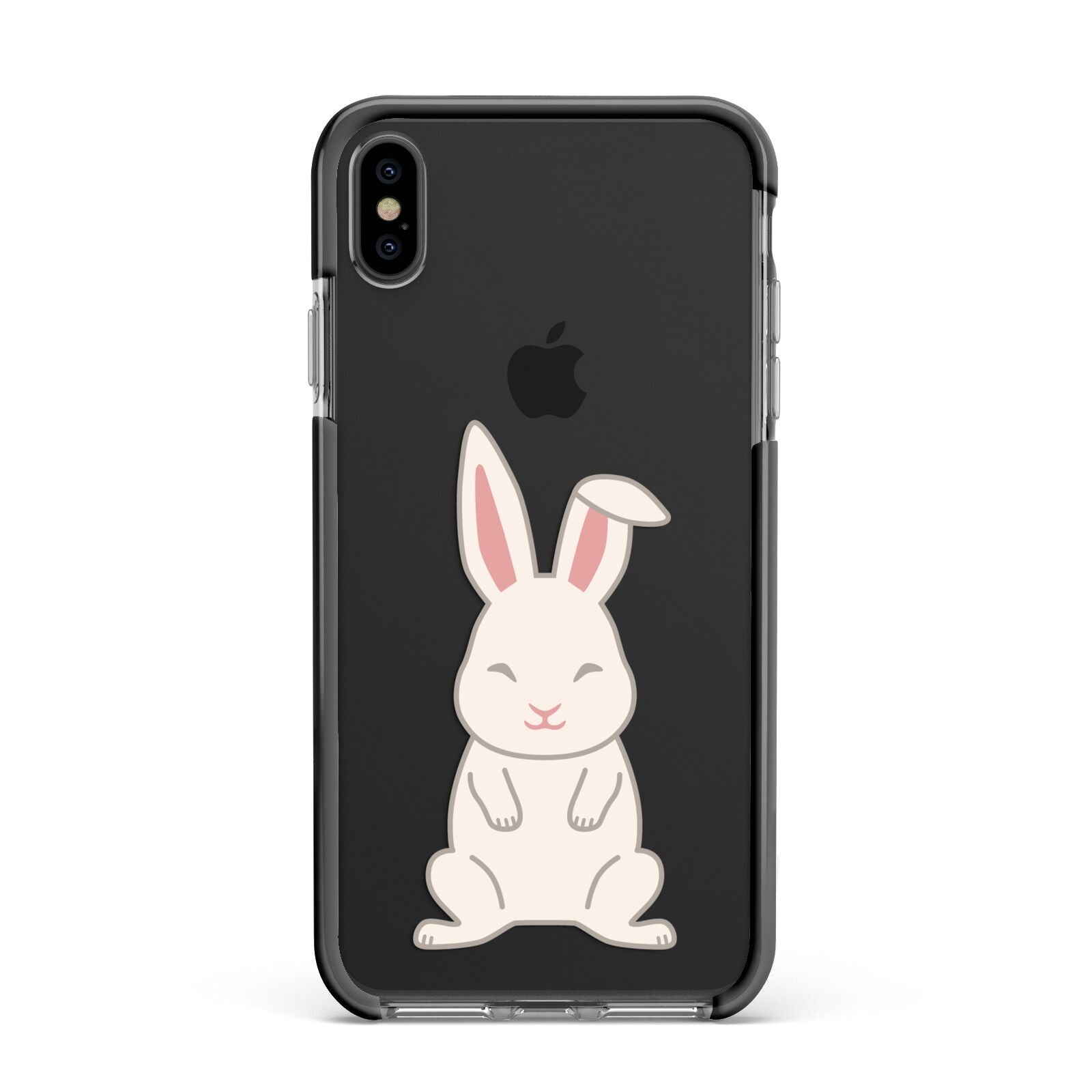 Bunny Apple iPhone Xs Max Impact Case Black Edge on Black Phone