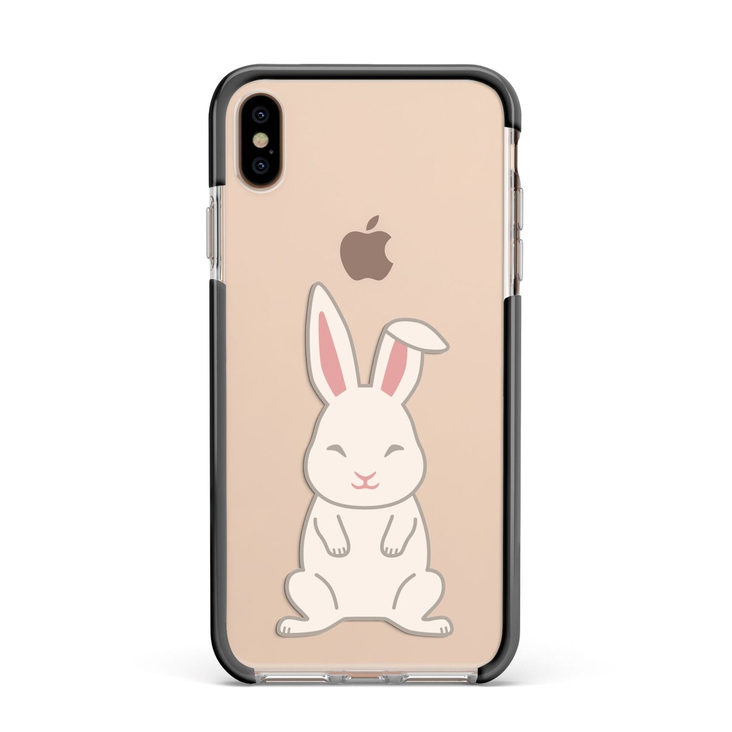 Bunny Apple iPhone Xs Max Impact Case Black Edge on Gold Phone