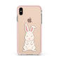 Bunny Apple iPhone Xs Max Impact Case Pink Edge on Gold Phone