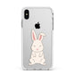 Bunny Apple iPhone Xs Max Impact Case White Edge on Silver Phone