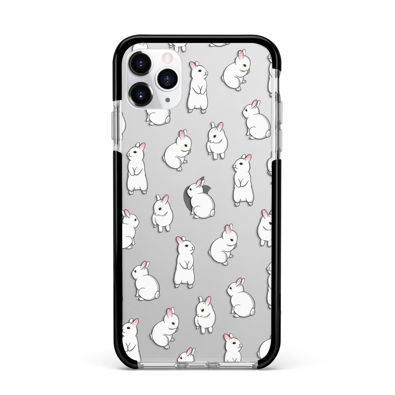 Bunny Rabbit Apple iPhone 11 Pro Max in Silver with Black Impact Case