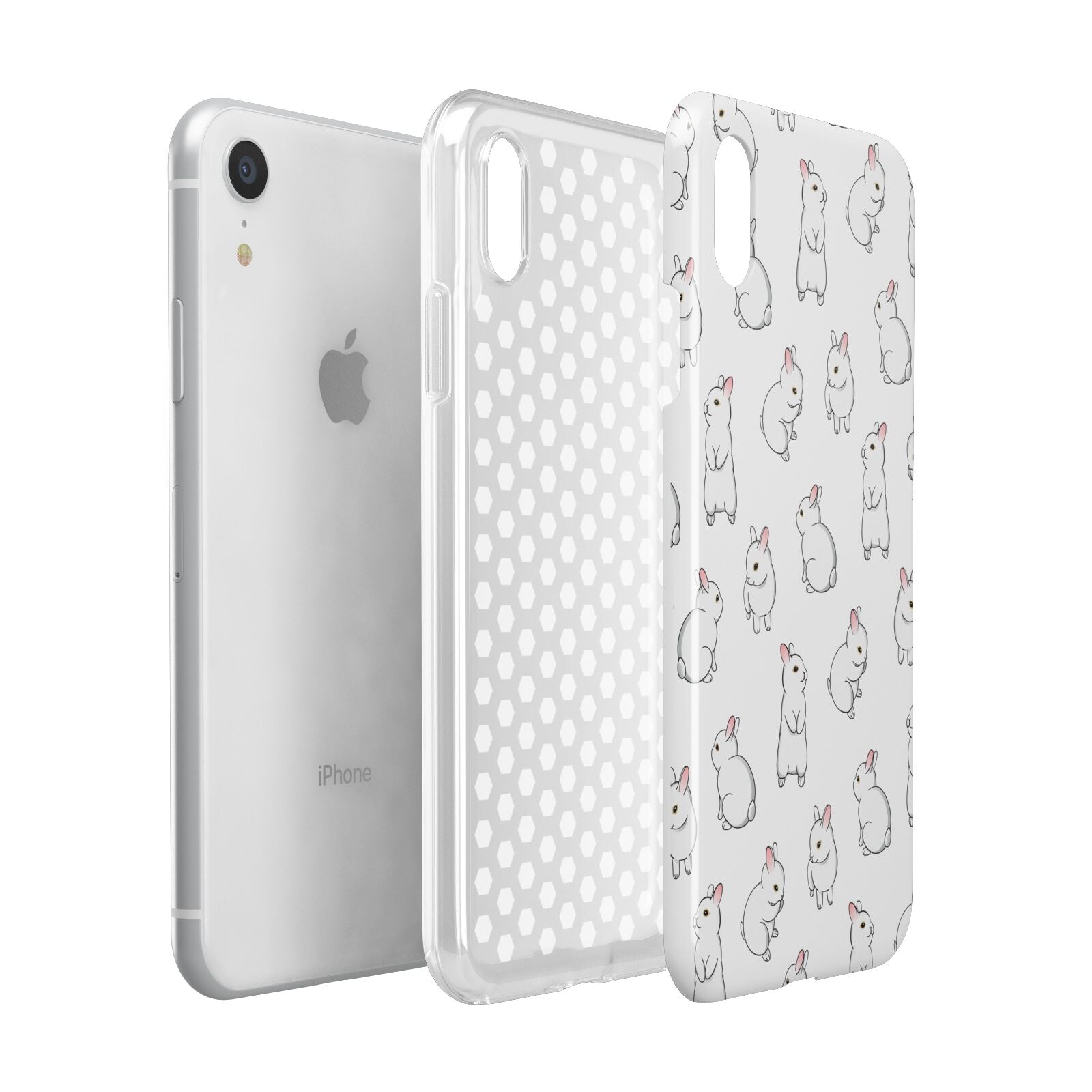 Bunny Rabbit Apple iPhone XR White 3D Tough Case Expanded view