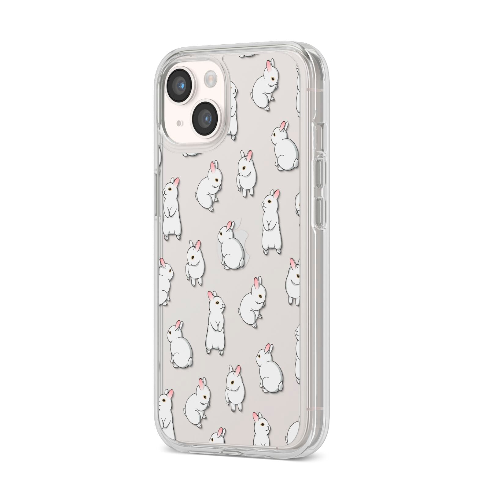 Bunny Rabbit iPhone 14 Clear Tough Case Starlight Angled Image