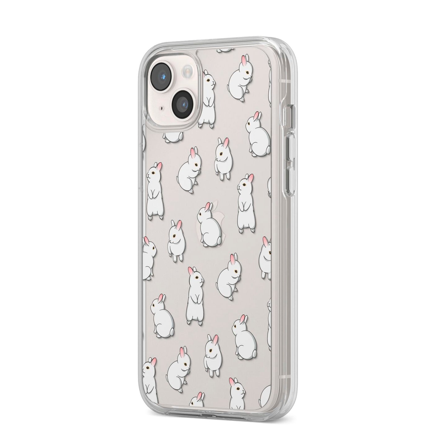 Bunny Rabbit iPhone 14 Plus Clear Tough Case Starlight Angled Image