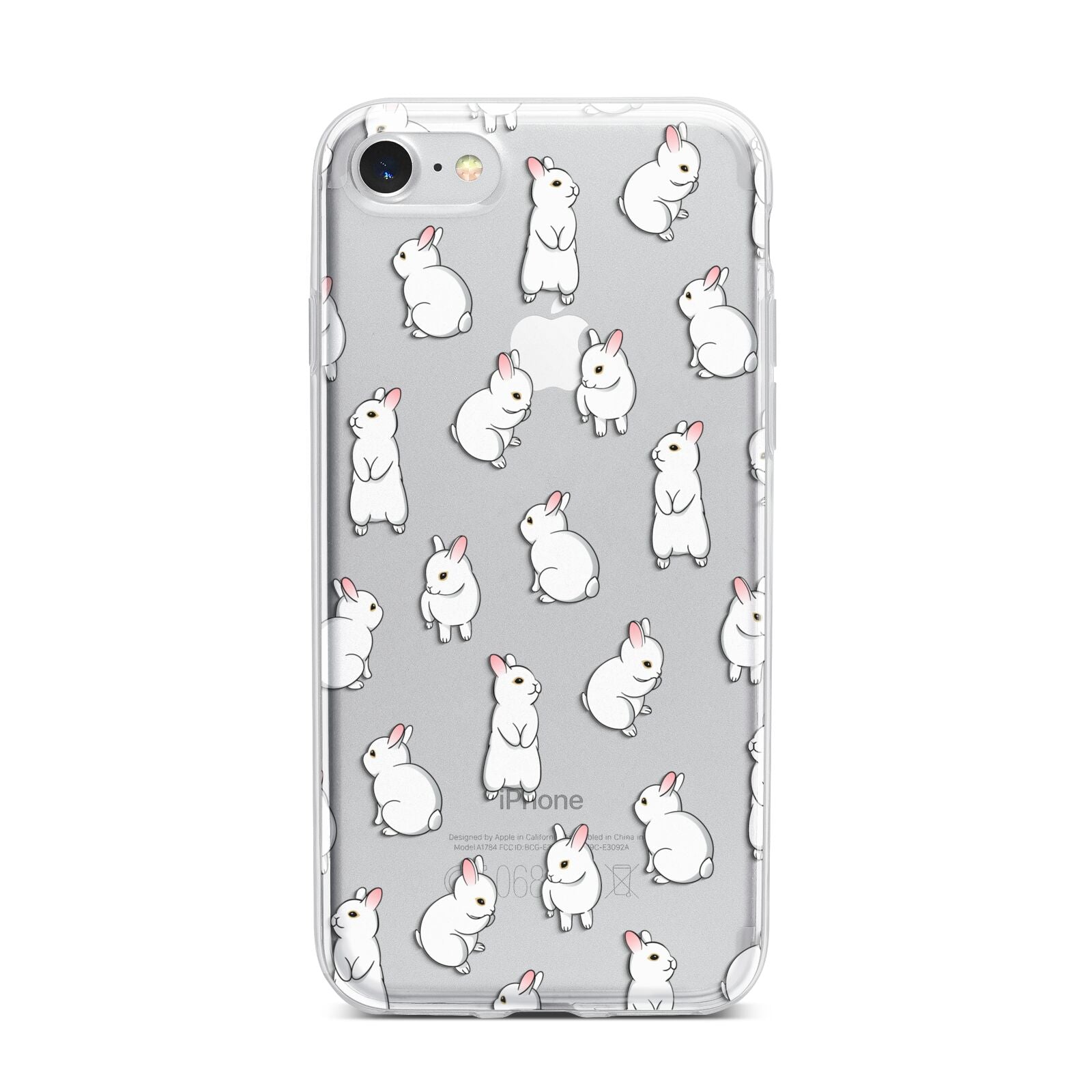 Bunny Rabbit iPhone 7 Bumper Case on Silver iPhone