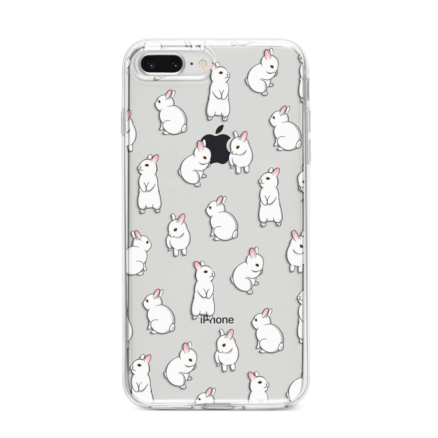 Bunny Rabbit iPhone 8 Plus Bumper Case on Silver iPhone