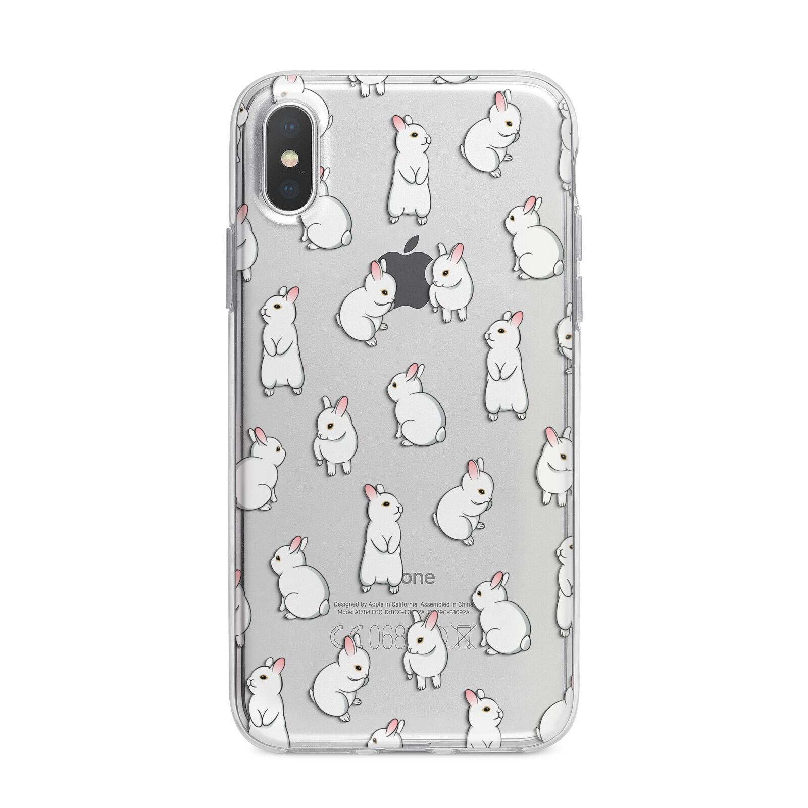 Bunny Rabbit iPhone X Bumper Case on Silver iPhone Alternative Image 1