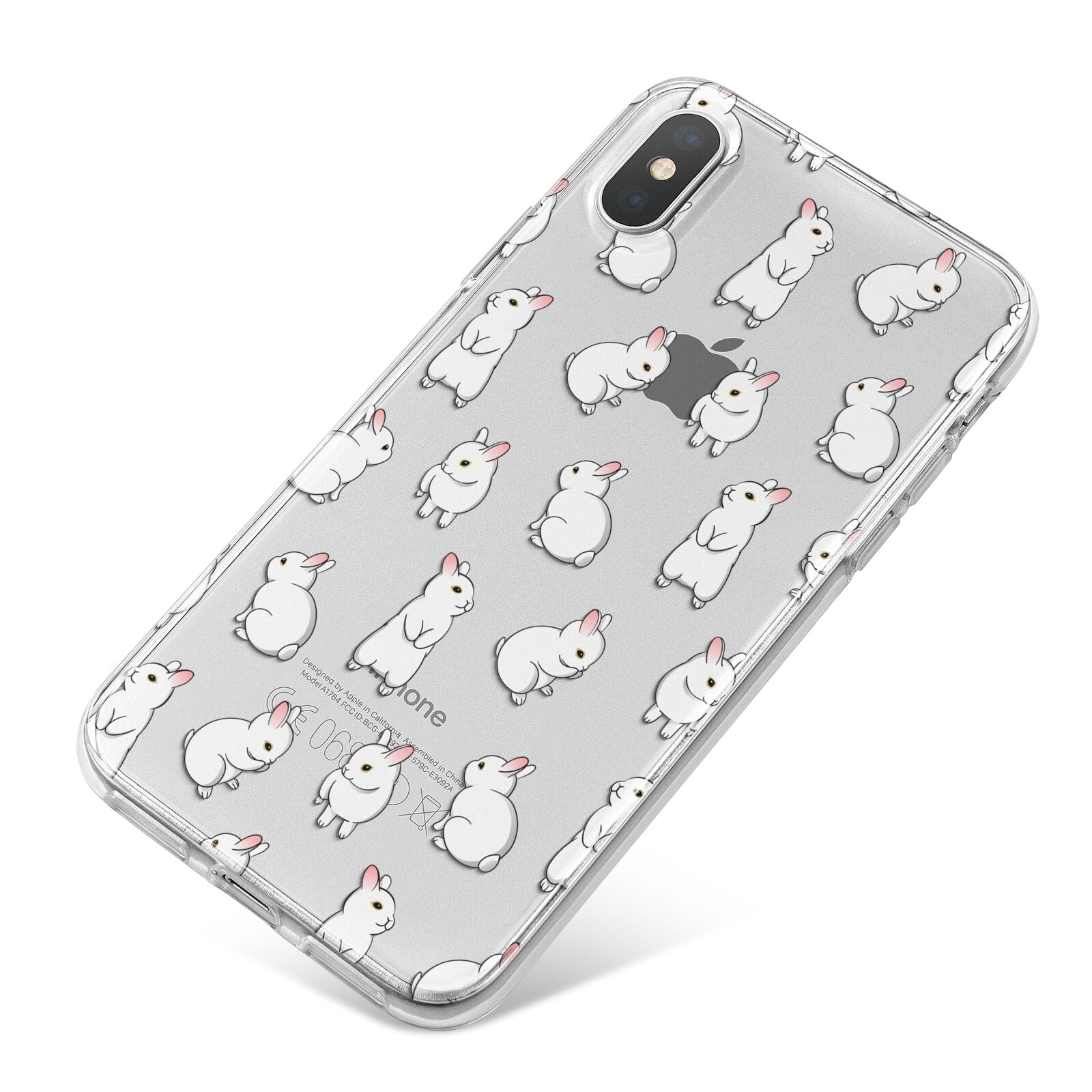 Bunny Rabbit iPhone X Bumper Case on Silver iPhone