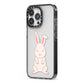 Bunny iPhone 13 Pro Black Impact Case Side Angle on Silver phone