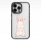 Bunny iPhone 13 Pro Black Impact Case on Silver phone